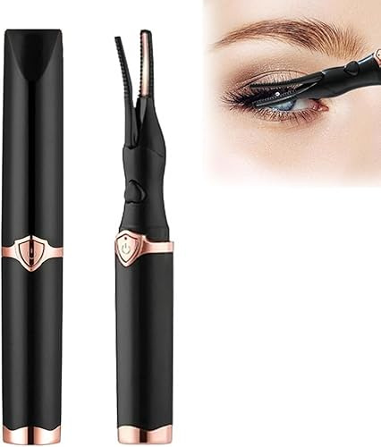 2025 New Heated Eyelash Curler for Women, Mini Electric Eyelash Curler for Instant Glam, USB Rechargeable 3 Heat Modes Natural Curling 24H Long Lasting Makeup Tool (Black)