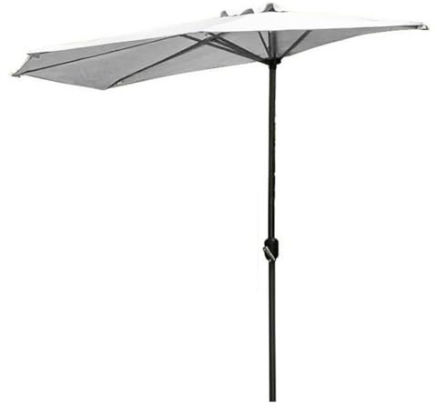 ZYXQQJ 300cm Demi Parasol De Balcon Parasol De Jardin Semi-Circulaire Parasol De Terrasse avec Manivelle Pare-Soleil pour Porte Et Fenêtre(Off-White)
