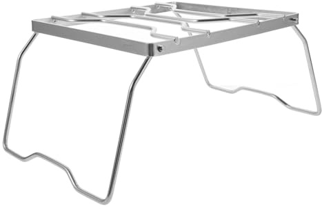 ROMISBABA Stainless Steel Folding Bbq Grill Stand Portable Campfire Rack for Outdoor Camping Picnics Multi-functional Structure for Even Heat Distribution and Use