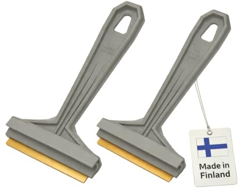 Quentus Group Raschietto Ghiaccio Auto Murska – Sbrinatore Parabrezza con Lama in Ottone Finlandese – Set 2 Pezzi – Accessorio Invernale Resistente – Made in Finland