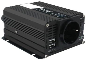 Invertitore Potenza Convertitore Potenza Per Auto Da 500W CC 12V A CA 110V 220V 50 Hz 60 Hz Adattatore Trasformatore Automatico Doppia Presa USB UE USA Universale Inverter(12V 220V EU Black)