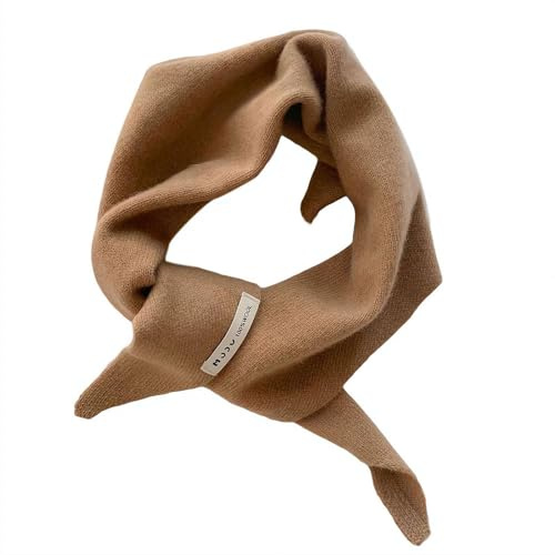 Carroterr 1 sciarpa triangolare lavorata a maglia per donna, scialle caldo autunno inverno caldo scialle accogliente collo di lana collo croce avvolgere sciarpa triangolare lavorata a maglia, cachi