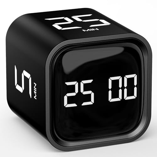 HAUSPROFI Pomodoro Temporizador, cuenta regresiva 5|25|10|50 minutos, temporizador de gravedad, temporizador de corta duración, cocina, temporizador de cocina, herramienta de gestión del tiempo