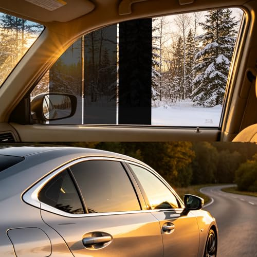 Auto Tönungsfolie 75 x 600 cm, 35% VLT Scheibentönungsfolie selbstklebend, Sonnenschutzfolie mit UV & IR Schutz, Hitze- und Blendschutz, Kratzfeste Sichtschutzfolie für Auto, Van, LKW & Fenster