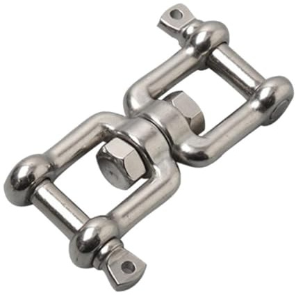 wueiooskj Conector Giratorio de Cadena de Ancla Robusto, Gancho Pulido mordaza para Barco Marino, grillete Giratorio Acero Inoxidable 316, Gancho grillete Conector Acero Inoxidable 316