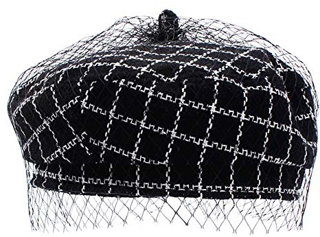 MEGAUK Damen Barett Französische Mütze Mädchen Wollmütze Beanie Maler Kappe Prinzessinhut Fraumütze Baske Baskenmütze Beret Cap Frühling Herbst Winter Hut (Mode Schwarz)