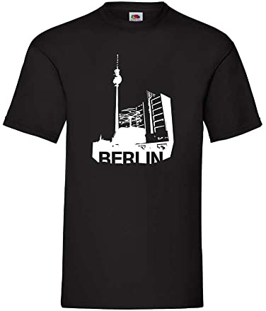 Alexanderplatz in Berlin Männer T-Shirt Schwarz XL