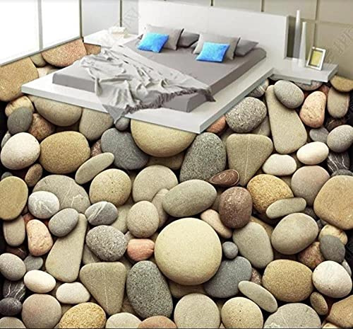 Hübsche Kieselsteine ​​3D-Bodenmalerei Wandtapete Badezimmer Schlafzimmer Wohnzimmer PVC Selbstklebende wasserdichte Bodentapete 3D-400 * 280 cm