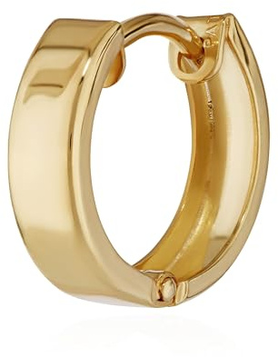 NKlaus Einzel 585 oder 375 Gelb Gold Klappcreolen Ohrringen 12,4 X 3,2mm Glänzend Quadratisch