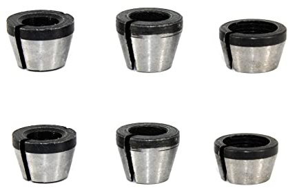 Adaptador de Mandril para Fresadora, 6 pcs Portabrocas para Fresadora, Mandril para Madera, Recorte Cortador Chuck Cabeza de Grabado 6/6.35/8mm