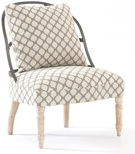 ABGRC Bürostuhl Niedriger Sofa-Esszimmerstuhl ， Bequemer Bürostuhl aus weichem Baumwoll- und Leinenstoff ， Design-Schreibtischstuhl aus Massivholz und Metallrahmen Stress abbauen