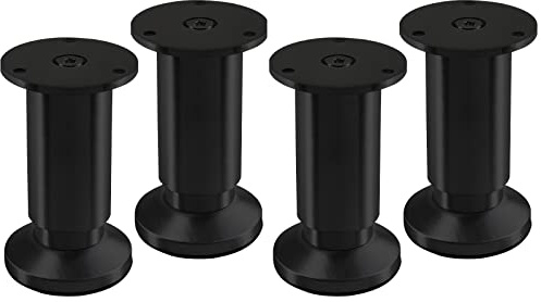 4er Set Möbelfüße ALPHA verstellbar Schrankbeine schwarz Höhe: 100 mm | eloxiert belastbar bis 250 Kg von SOTECH