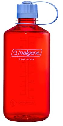 Nalgene Wasserflasche – Leichte Sustain Tritan BPA-freie, bruchsichere Flasche für Rucksackreisen, Wandern, Fitnessstudio, 907 ml, schmaler Mund, Marmelade Orange, 32 oz