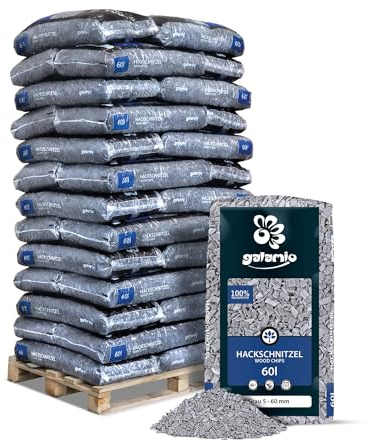 GALAMIO Holzhackschnitzel Grau Kiefer 5-60 mm - 2340L (39 x 60L) - Farbiger, natürlicher Unkrautschutz