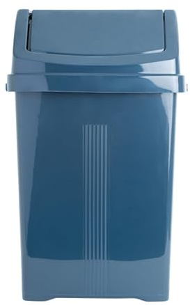 JMS we create smile 50L Litre Navy Plastic Swing Lid Bin Waste Recycle Dustbins Rubbish Trash Refused Bins for Kitchen, Home, Office, Bathroom (50 Litre)