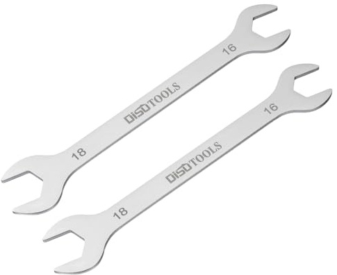 sourcing map 2 chiavi sottili con estremità aperta, 16 mm x 18 mm, in acciaio inox 3cr13, cromate, a doppia estremità, per manutenzione domestica e riparazioni generali