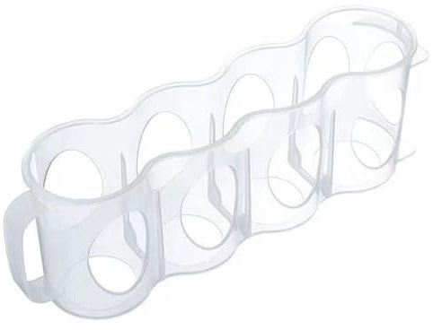 Fiorky 2Pcs 4 Grid Beer Storage Box Beer Can Storage Basket with Handle Fridge Drink Bottle Holder Portable Soda Can Organizer for Kitchen Cabinet