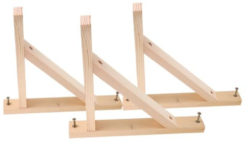 Homoyoyo 3stücke Dreieckige Holzregalhalterungen Wandregaleckverbinder Und Wandleuchtenhalterungen Für Wandregale Und Pendelleuchten Massivholzregalträger Mit Robustem Design