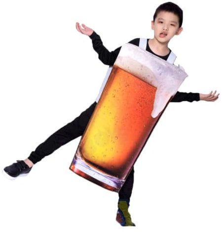 Vobumix Beer Costume Oktoberfest Beer Bottle Fancy Dress October Beer Festival Halloween Costume Stag Do Parties Stein Oktoberfest Dress Up