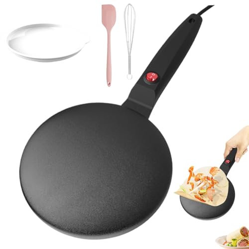 Crêpière instantanée, crêpière, Poêle à crêpes, Crêpière électrique instantanée antiadhésive, 7.8 pouces, contrôle automatique de la température, pour la cuisson