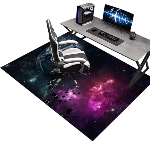 Bodenschutzmatte Bürostuhl Teppich, 100 x 140 cm Gaming Stuhlmatten, Unterlage Schreibtischstuhl, Bürostuhlmatte für Hartholzböden, Bürostuhl Unterlage für Stühle Hohe Dichte Anti-Silp Schutzmatte