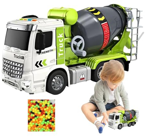 Jeu Mixer Cement - Camion mélangeur de béton - 1:32 Échelle Truck de mélangeur en béton avec lumières et Sons, Ajouter des Jouets Amusants pour pour Les garçons. Cadeau d Anniversaire de Noël