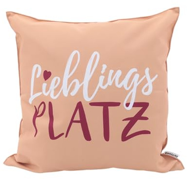 CB Home & Style Outdoor Garten Kissen Wasserabweisend Wasserfest 45 x 45 cm mit Füllung (Lieblingsplatz Peach)