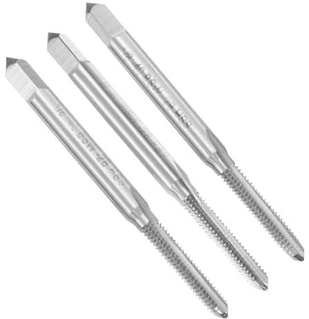 sourcing map 3-teiliges Handgewindebohrer-Set, 1/8-Zoll-40BSW Kegel/Stecker/Untergewinde-Gewindebohrer, Hochgeschwindigkeitsstahl-Handgewindebohrer-Set
