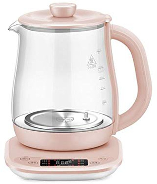 Hervidor eléctrico, Agua caliente/helada, bebida de jugo, olla saludable de vidrio espesante dividido multifunción(Onecolor)