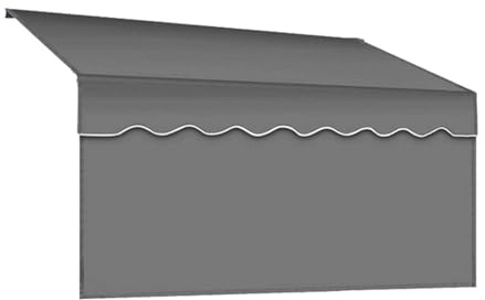 Tenda da sole retrattile in tessuto di ricambio, impermeabile, per esterni, colore grigio scuro, per porte e finestre (250 x 120 cm)