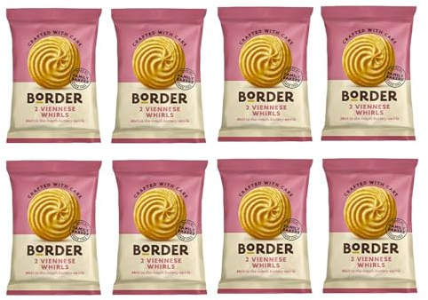 20 x Borders Biscuits Viennese Whirls Flavour Cookies (2 Biscuits Per Pack)