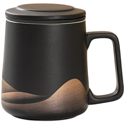Arroopu Teetasse mit Teesieb und Deckel, 360 ml Edelstahl-Flasche, Teetasse für Männer und Frauen, Liebhaber, Zuhause, , Büro, Kaffee, Reisen