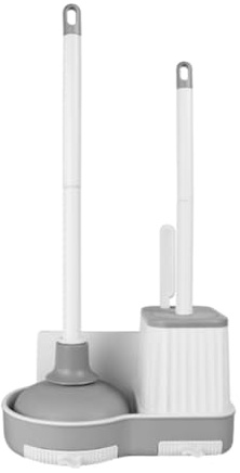 Ujjdwiurgh Set di scopino e stantuffo per WC con spazzola per la pulizia delle fessure Set di scopino da bagno e scopino per WC resistente a parete Strumenti per la pulizia del bagno domestico
