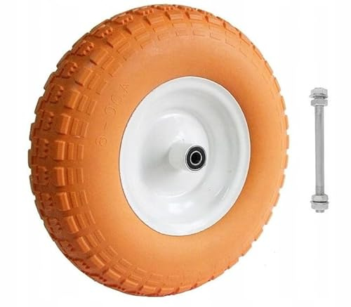 MAT-COMPANY Ersatzrad 4,00-6/400-6 Vollgummi PU Sackkarre Schubkarrenrad Achsloch 12 mm Traglast 200 kg
