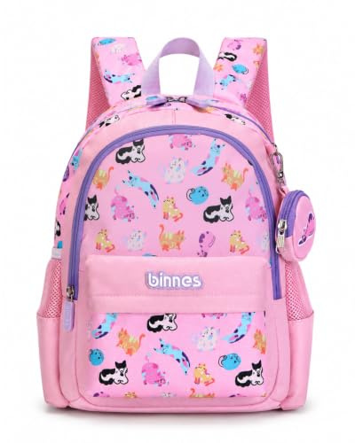 Zaino per bambini per ragazzi e ragazze, zaino leggero per bambini per scuola materna, asilo e viaggi, design con animali carini, zaino per la scuola piccolo resistente per l'asilo nido (Rosa)