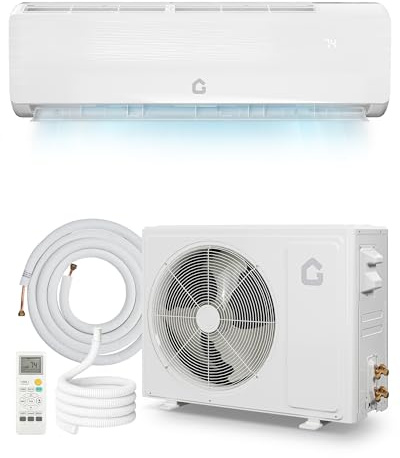 GarveeTech 18000 BTU Mini Split Air Conditioner - 19 SEER2 Ductless Inverter AC with 208-230V, Cools Up to 1250 Sq. Ft, Built-in Heat Pump System, White