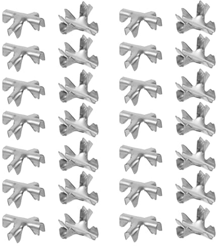 NUOBESTY Lot de 100 Boucles Croisées Invisibles en Acier Inoxydable 3.0 Mm, Clips Clips Câbles pour Filet de Sécurité Antivol, Connecteurs pour Grille Métallique, Fixation Robuste