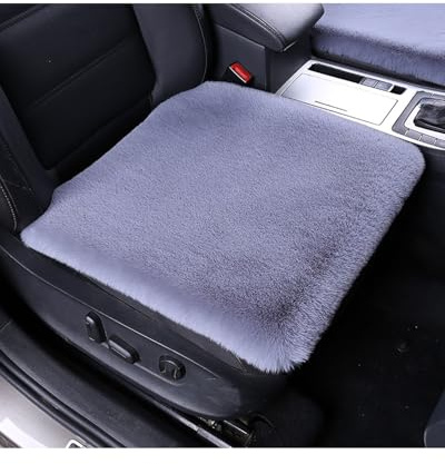 X psblty Auto Sitzauflage Winter-Plüsch-Autositzkissen – Wärmedämmung, Verdickter, Warmer Luxus-Innensitzbezug Mit Anti-Rutsch-Design(Light Gray)