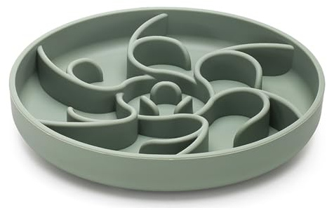 Ciotola Anti Ingozzamento, 20 cm Slow Feeder Dog in Silicone, Ciotolas Anti Ingozzamento Cane Anti Soffocamento con Fondo Antiscivolo, Ciotola per Cani di Piccola e Media Taglia, Verde