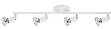 Briloner Leuchten - LED Deckenstrahler, Deckenlampe weiß, GU10 4W I 400 Lumen, Strahler schwenkbar, Leuchtmittel mit Chromring, warm weiß, 60.5 cm
