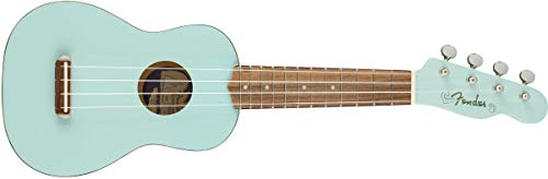 Fender Venice Soprano Ukulele, Walnut Fingerboard, Daphne Blue, Comes with Free Virtual Lessons