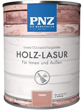 PNZ Holzlasur für Innen und Außen | lösemitttelfreie Farblasur | Nachhaltig hergestellt mit regionalen Rohstoffen | für alle Hölzer, auch Bienenhäuser, Gebinde:0.75L, Farbe:rosa
