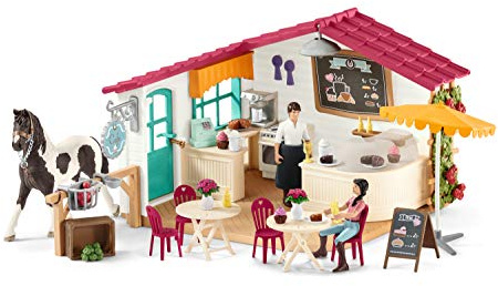 SCHLEICH 42519 Horse Club Spielset - Reiter-Café, Spielzeug ab 5 Jahren