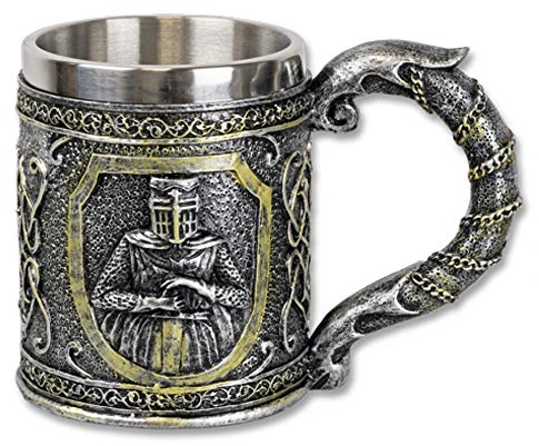 Tiendas LGP- Tole10 Imperial- Jarra de Cerveza Decoración 3D Templarios 360º, Tamaño 12 cm.