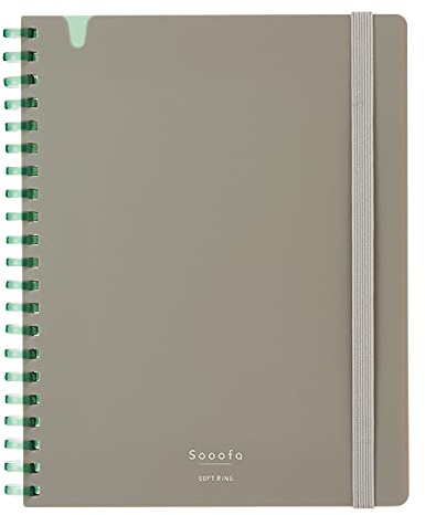 KOKUYO Sooofa Soft Ring Notebook, 0.2 inch (4 mm) Grid Ruled, 80 Sheets, B6 Deformation, Warm Gray, Japan Import (SU-SV748S4-M)