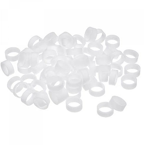 sourcing map Lot de 100 anneaux en caoutchouc de silicone antidérapants de 12 mm de diamètre, 1 mm d'épaisseur, 5 mm de largeur pour enroulement de câbles