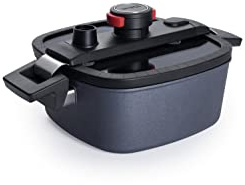 Woll Active Lite Kasserolle viereckig mit Active-Lite-Deckel, 22 cm x 22 cm, 9 cm hoch, 3,2 Liter, mit 2 Seitengriffen