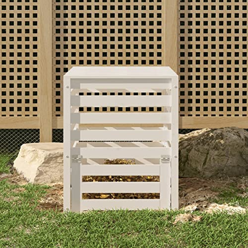 Lechnical White Composter 63.5 x 63.5 x 77.5 cm in Solid Pine Wood, Home and Garden, Lawn, Gardening, Composting, Composter