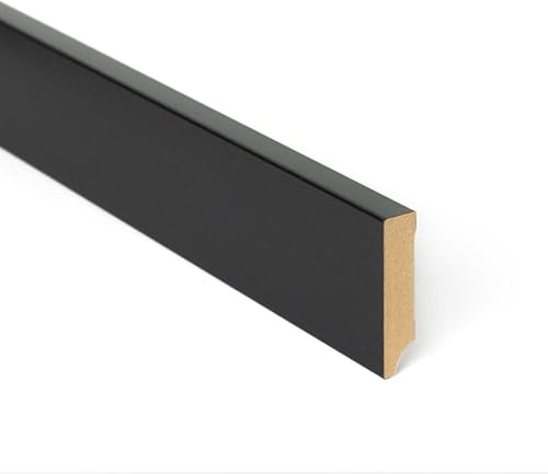 Bildershop-24 Fußleiste/Sockelleiste für Wandpaneele Dekowa in Schwarz matt 230 x 8 x 1,8 cm