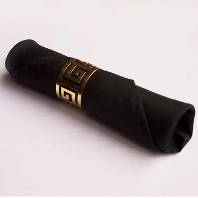 SYSUII Stoffservietten, 8er Pack weiche Stoffservietten Schwarz Servietten 48x48cm Serviette Tischdekoration Tischservietten Wiederverwendbare für Hochzeitsszene, Geburtstagsfeier Weihnachten